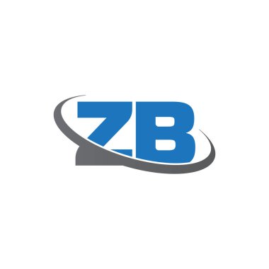 Initial letters ZB, swoosh orbit ring logo, blue gray, vector template elements for business, company, creative industry