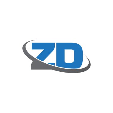 Initial letters ZD, swoosh orbit ring logo, blue gray, vector template elements for business, company, creative industry