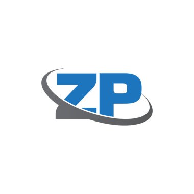 Initial letters ZP, swoosh orbit ring logo, blue gray, vector template elements for business, company, creative industry