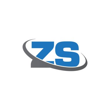 Initial letters ZS, swoosh orbit ring logo, blue gray, vector template elements for business, company, creative industry