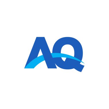 Initial letters logo AQ, overlapping linked swoosh capital logo concept, blue, vector icon logo template elements for business, company, creative industry