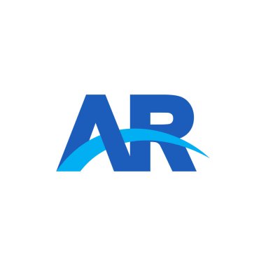 Initial letters logo AR, overlapping linked swoosh capital logo concept, blue, vector icon logo template elements for business, company, creative industry