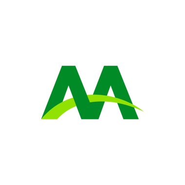 Initial letters logo AA, overlapping linked swoosh grass capital logo concept, eco nature green, vector icon logo template elements for business, company, creative industry
