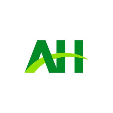 Initial letters logo AH, overlapping linked swoosh grass capital logo concept, eco nature green, vector icon logo template elements for business, company, creative industry