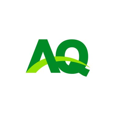 Initial letters logo AQ, overlapping linked swoosh grass capital logo concept, eco nature green, vector icon logo template elements for business, company, creative industry
