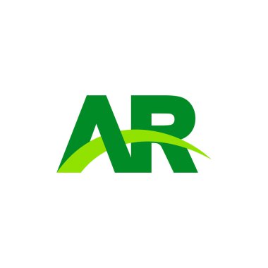 Initial letters logo AR, overlapping linked swoosh grass capital logo concept, eco nature green, vector icon logo template elements for business, company, creative industry