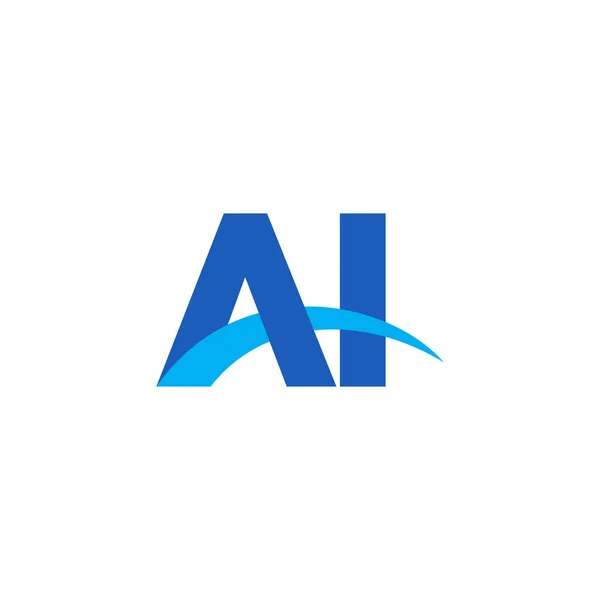 Initial Letters Logo Overlapping Linked Swoosh Capital Logo Concept Blue — 图库矢量图片