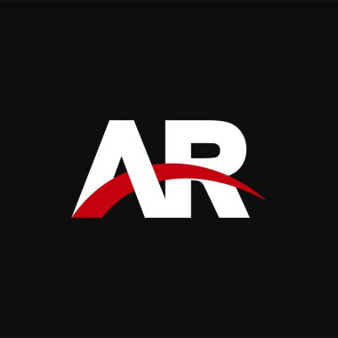 Initial letters logo AR, overlapping linked swoosh capital logo concept, white red black background, vector icon logo template elements for business, company, creative industry
