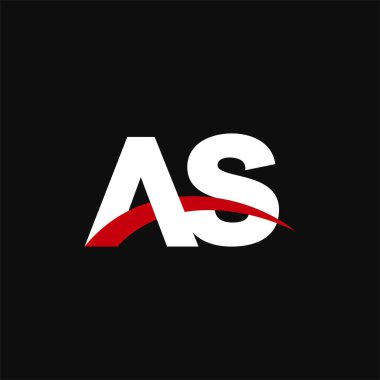 Initial letters logo AS, overlapping linked swoosh capital logo concept, white red black background, vector icon logo template elements for business, company, creative industry