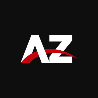 Initial letters logo AZ, overlapping linked swoosh capital logo concept, white red black background, vector icon logo template elements for business, company, creative industry