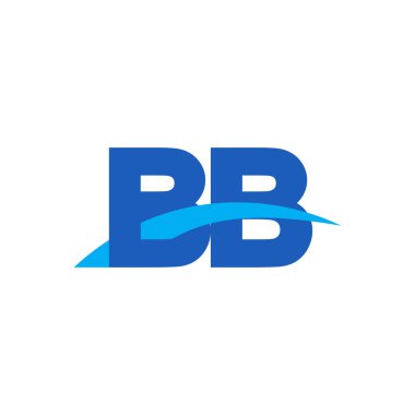 Initial letters logo BB, overlapping linked swoosh capital logo concept, blue, vector icon logo template elements for business, company, creative industry