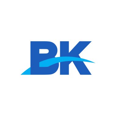 Initial letters logo BK, overlapping linked swoosh capital logo concept, blue, vector icon logo template elements for business, company, creative industry