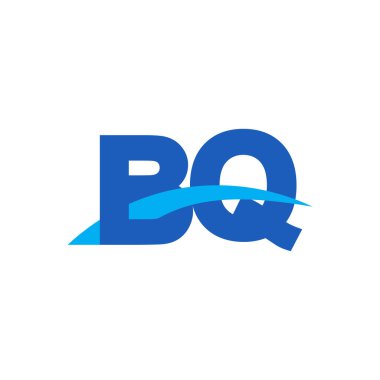 Initial letters logo BQ, overlapping linked swoosh capital logo concept, blue, vector icon logo template elements for business, company, creative industry