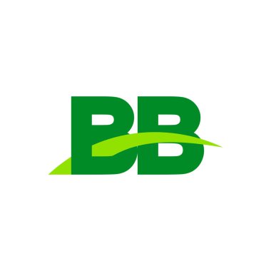 Initial letters logo BB, overlapping linked swoosh grass capital logo concept, eco nature green, vector icon logo template elements for business, company, creative industry