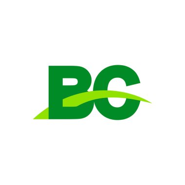 Initial letters logo BC, overlapping linked swoosh grass capital logo concept, eco nature green, vector icon logo template elements for business, company, creative industry