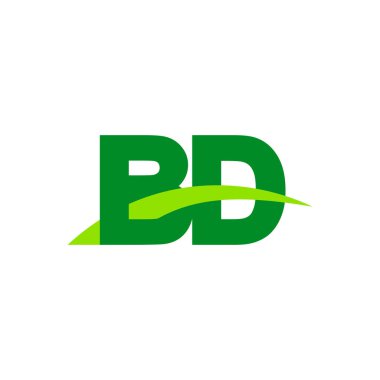 Initial letters logo BD, overlapping linked swoosh grass capital logo concept, eco nature green, vector icon logo template elements for business, company, creative industry