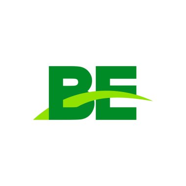 Initial letters logo BE, overlapping linked swoosh grass capital logo concept, eco nature green, vector icon logo template elements for business, company, creative industry