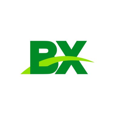 Initial letters logo BX, overlapping linked swoosh grass capital logo concept, eco nature green, vector icon logo template elements for business, company, creative industry