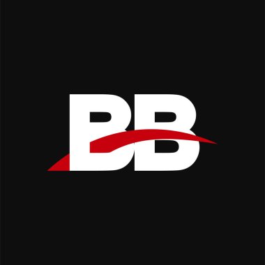 Initial letters logo BB, overlapping linked swoosh capital logo concept, white red black background, vector icon logo template elements for business, company, creative industry