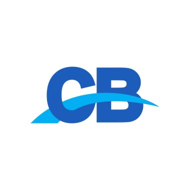 Initial letters logo CB, overlapping linked swoosh capital logo concept, blue, vector icon logo template elements for business, company, creative industry
