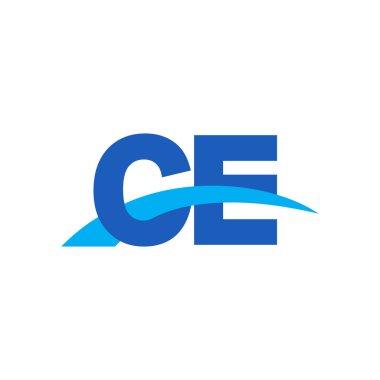 Initial letters logo CE, overlapping linked swoosh capital logo concept, blue, vector icon logo template elements for business, company, creative industry