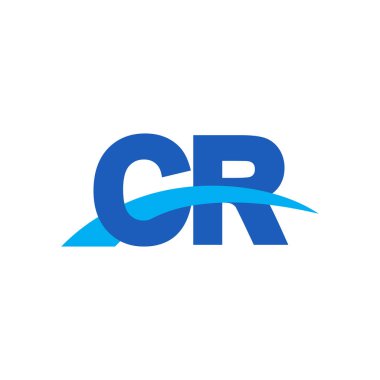 Initial letters logo CR, overlapping linked swoosh capital logo concept, blue, vector icon logo template elements for business, company, creative industry