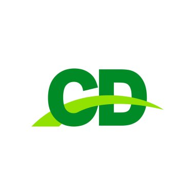 Initial letters logo CD, overlapping linked swoosh grass capital logo concept, eco nature green, vector icon logo template elements for business, company, creative industry