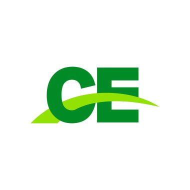 Initial letters logo CE, overlapping linked swoosh grass capital logo concept, eco nature green, vector icon logo template elements for business, company, creative industry