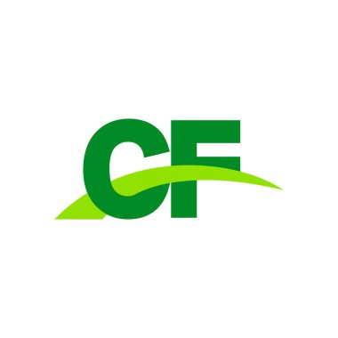 Initial letters logo CF, overlapping linked swoosh grass capital logo concept, eco nature green, vector icon logo template elements for business, company, creative industry