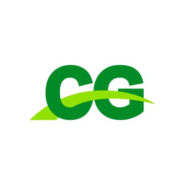 Initial letters logo CG, overlapping linked swoosh grass capital logo concept, eco nature green, vector icon logo template elements for business, company, creative industry