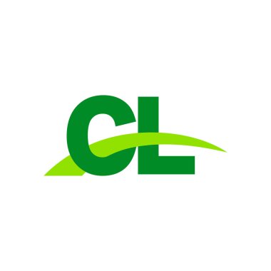 Initial letters logo CL, overlapping linked swoosh grass capital logo concept, eco nature green, vector icon logo template elements for business, company, creative industry