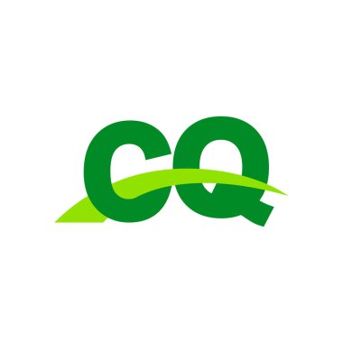 Initial letters logo CQ, overlapping linked swoosh grass capital logo concept, eco nature green, vector icon logo template elements for business, company, creative industry