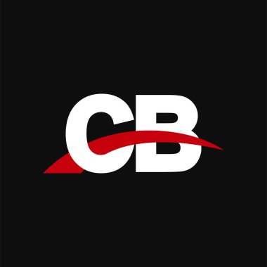 Initial letters logo CB, overlapping linked swoosh capital logo concept, white red black background, vector icon logo template elements for business, company, creative industry