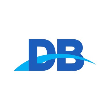 Initial letters logo DB, overlapping linked swoosh capital logo concept, blue, vector icon logo template elements for business, company, creative industry