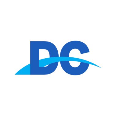 Initial letters logo DC, overlapping linked swoosh capital logo concept, blue, vector icon logo template elements for business, company, creative industry