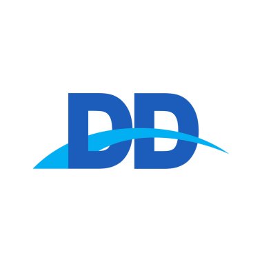 Initial letters logo DD, overlapping linked swoosh capital logo concept, blue, vector icon logo template elements for business, company, creative industry