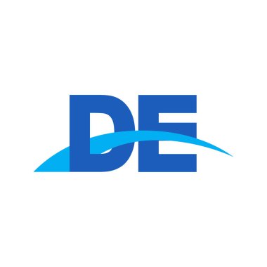 Initial letters logo DE, overlapping linked swoosh capital logo concept, blue, vector icon logo template elements for business, company, creative industry