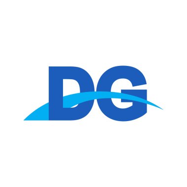 Initial letters logo DG, overlapping linked swoosh capital logo concept, blue, vector icon logo template elements for business, company, creative industry