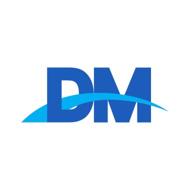 Initial letters logo DM, overlapping linked swoosh capital logo concept, blue, vector icon logo template elements for business, company, creative industry