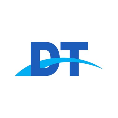Initial letters logo DT, overlapping linked swoosh capital logo concept, blue, vector icon logo template elements for business, company, creative industry