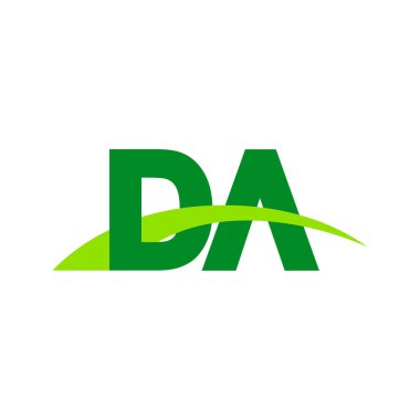 Initial letters logo DA, overlapping linked swoosh grass capital logo concept, eco nature green, vector icon logo template elements for business, company, creative industry