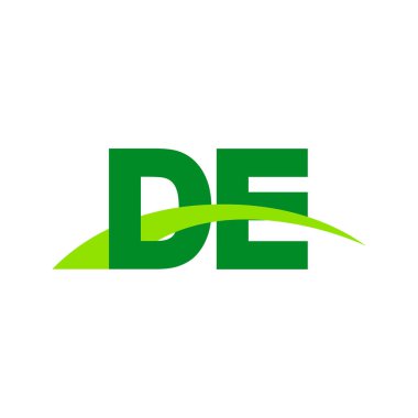 Initial letters logo DE, overlapping linked swoosh grass capital logo concept, eco nature green, vector icon logo template elements for business, company, creative industry