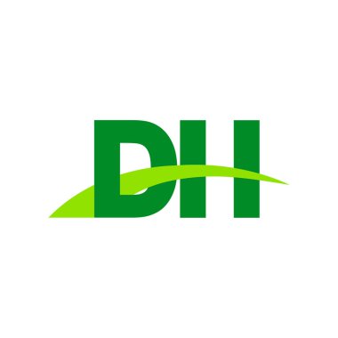 Initial letters logo DH, overlapping linked swoosh grass capital logo concept, eco nature green, vector icon logo template elements for business, company, creative industry