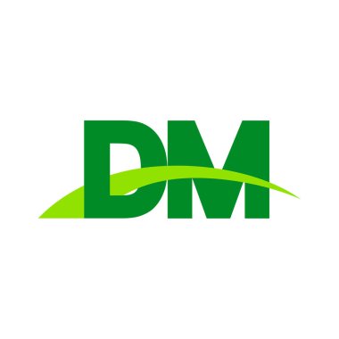 Initial letters logo DM, overlapping linked swoosh grass capital logo concept, eco nature green, vector icon logo template elements for business, company, creative industry