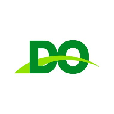Initial letters logo DO, overlapping linked swoosh grass capital logo concept, eco nature green, vector icon logo template elements for business, company, creative industry