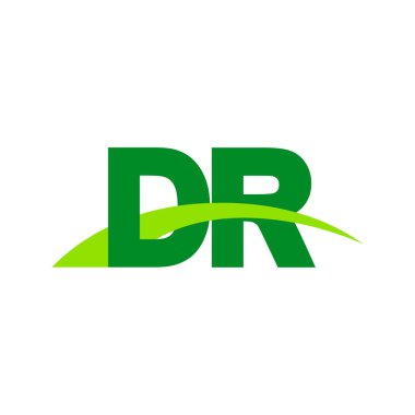 Initial letters logo DR, overlapping linked swoosh grass capital logo concept, eco nature green, vector icon logo template elements for business, company, creative industry