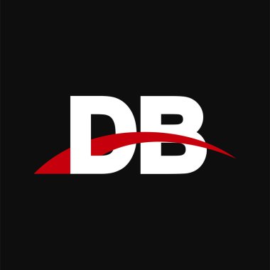 Initial letters logo DB, overlapping linked swoosh capital logo concept, white red black background, vector icon logo template elements for business, company, creative industry