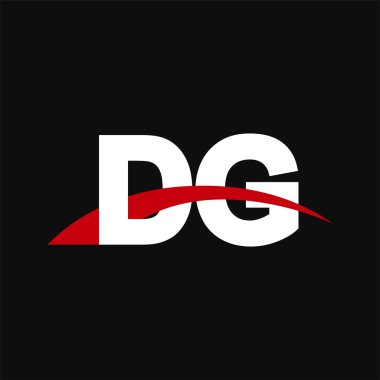 Initial letters logo DG, overlapping linked swoosh capital logo concept, white red black background, vector icon logo template elements for business, company, creative industry