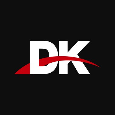 Initial letters logo DK, overlapping linked swoosh capital logo concept, white red black background, vector icon logo template elements for business, company, creative industry