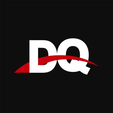 Initial letters logo DQ, overlapping linked swoosh capital logo concept, white red black background, vector icon logo template elements for business, company, creative industry